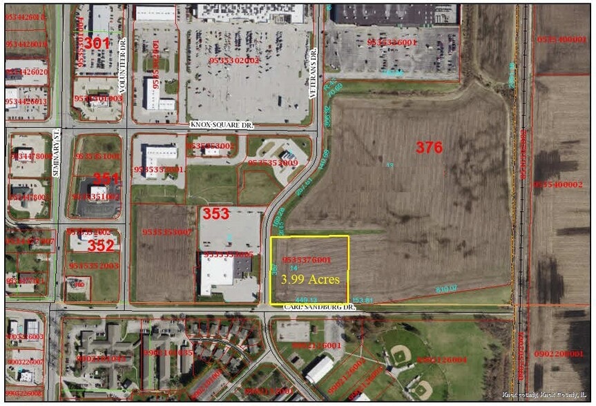 E. Carl Sandburg and Veterans Dr, Galesburg, IL for sale - Aerial - Image 3 of 3