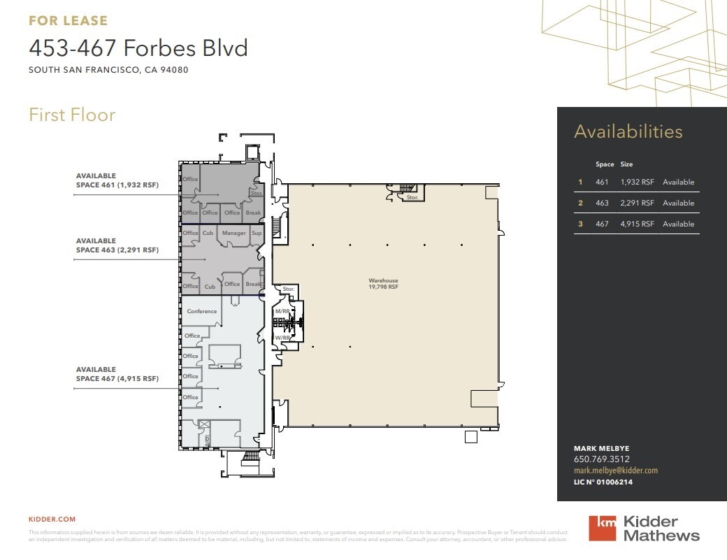 453-467 Forbes Blvd, South San Francisco, CA for lease Floor Plan- Image 1 of 1