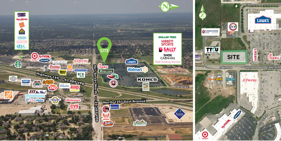 E 96th St N, Owasso, OK for lease - Aerial - Image 2 of 2