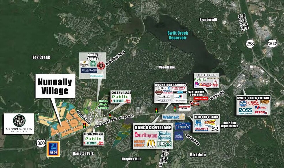 Hull St & Otterdale Rd, Chesterfield, VA for lease - Aerial - Image 3 of 4