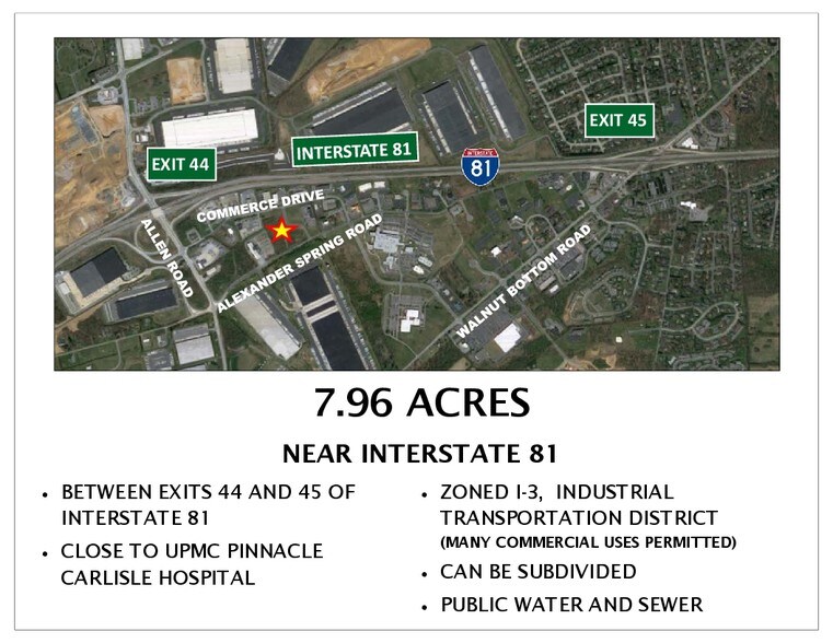 Alexander Spring Rd & Commerce Ave, Carlisle, PA for sale - Aerial - Image 1 of 1