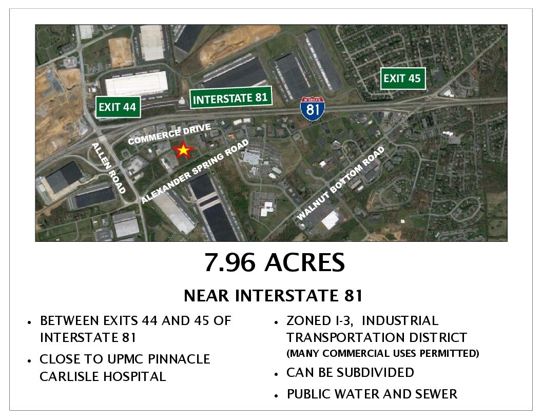 Alexander Spring Rd & Commerce Ave, Carlisle, PA for sale Aerial- Image 1 of 1