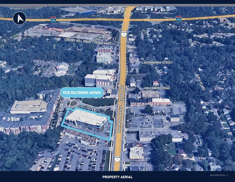 9520 Baltimore Ave, College Park, MD for lease - Aerial - Image 2 of 9