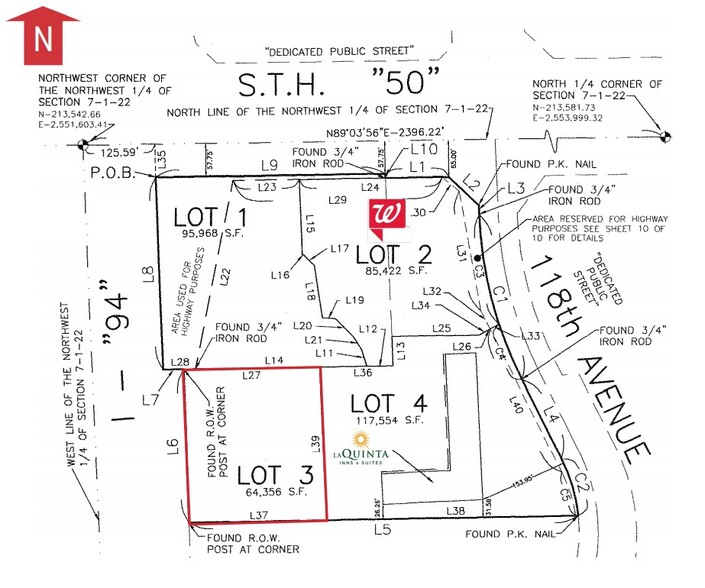 I-94, Kenosha, WI for sale - Plat Map - Image 2 of 3