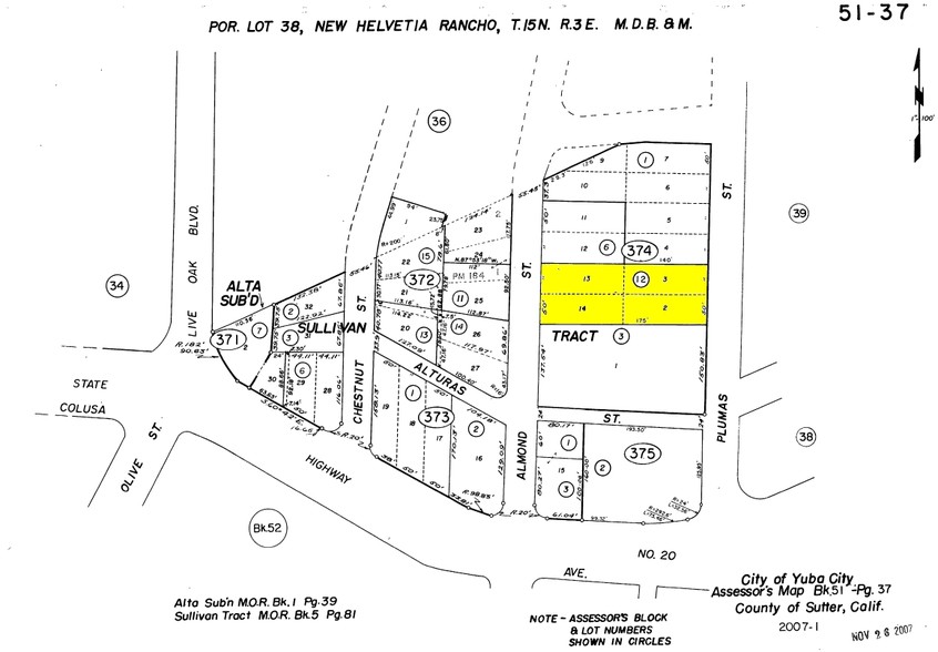 874 Plumas St, Yuba City, CA for lease - Plat Map - Image 2 of 3