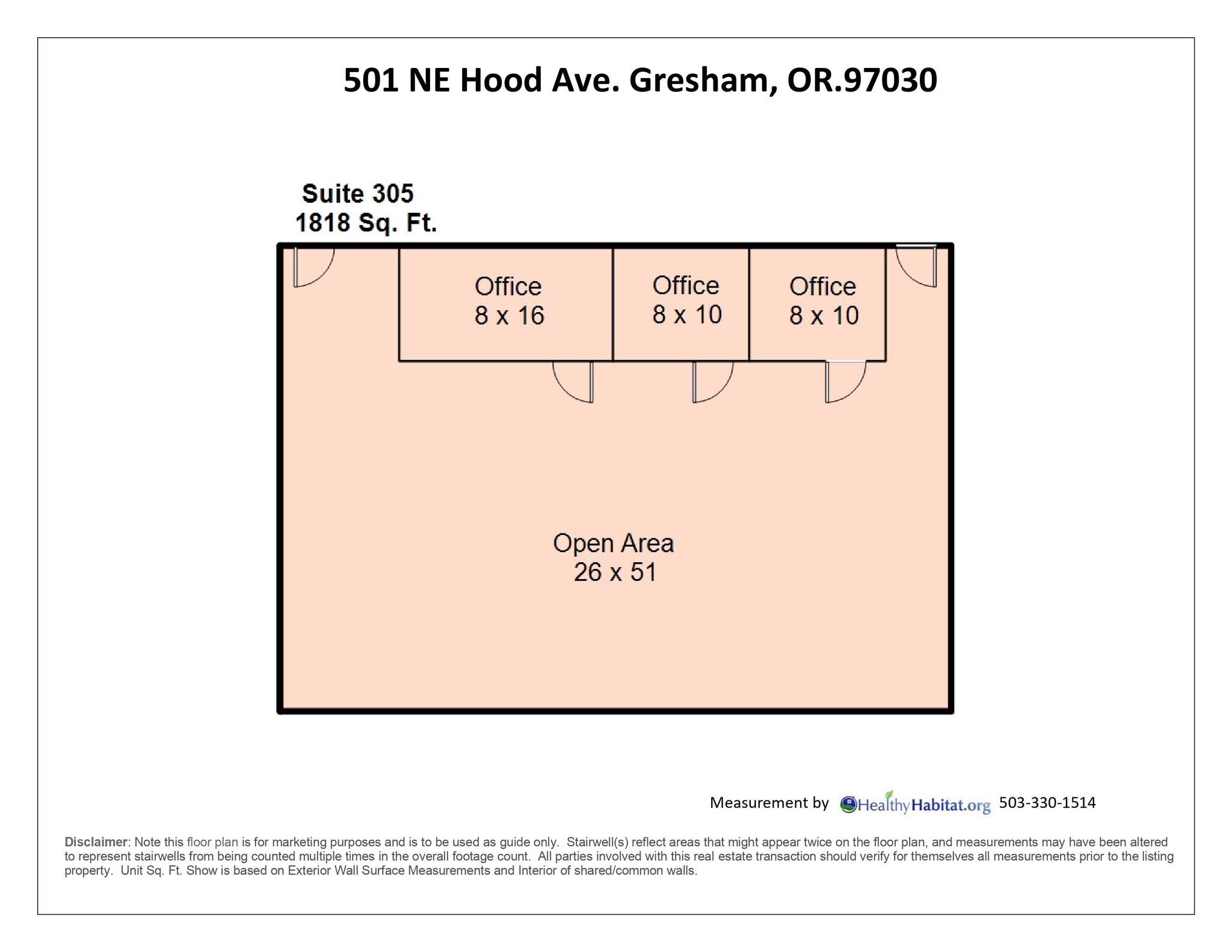 501 NE Hood Ave, Gresham, OR for lease Typical Floor Plan- Image 1 of 1