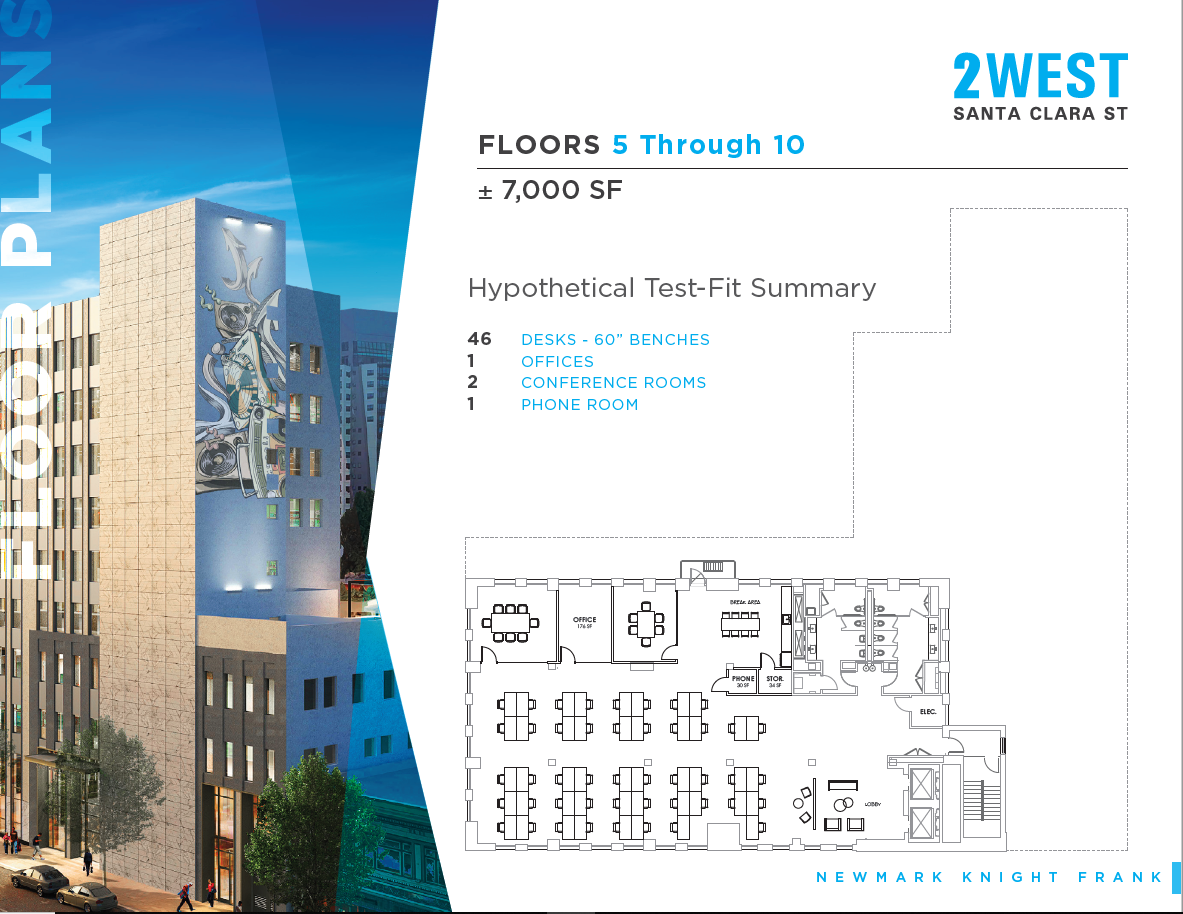 2 W Santa Clara St, San Jose, CA for lease Floor Plan- Image 1 of 1