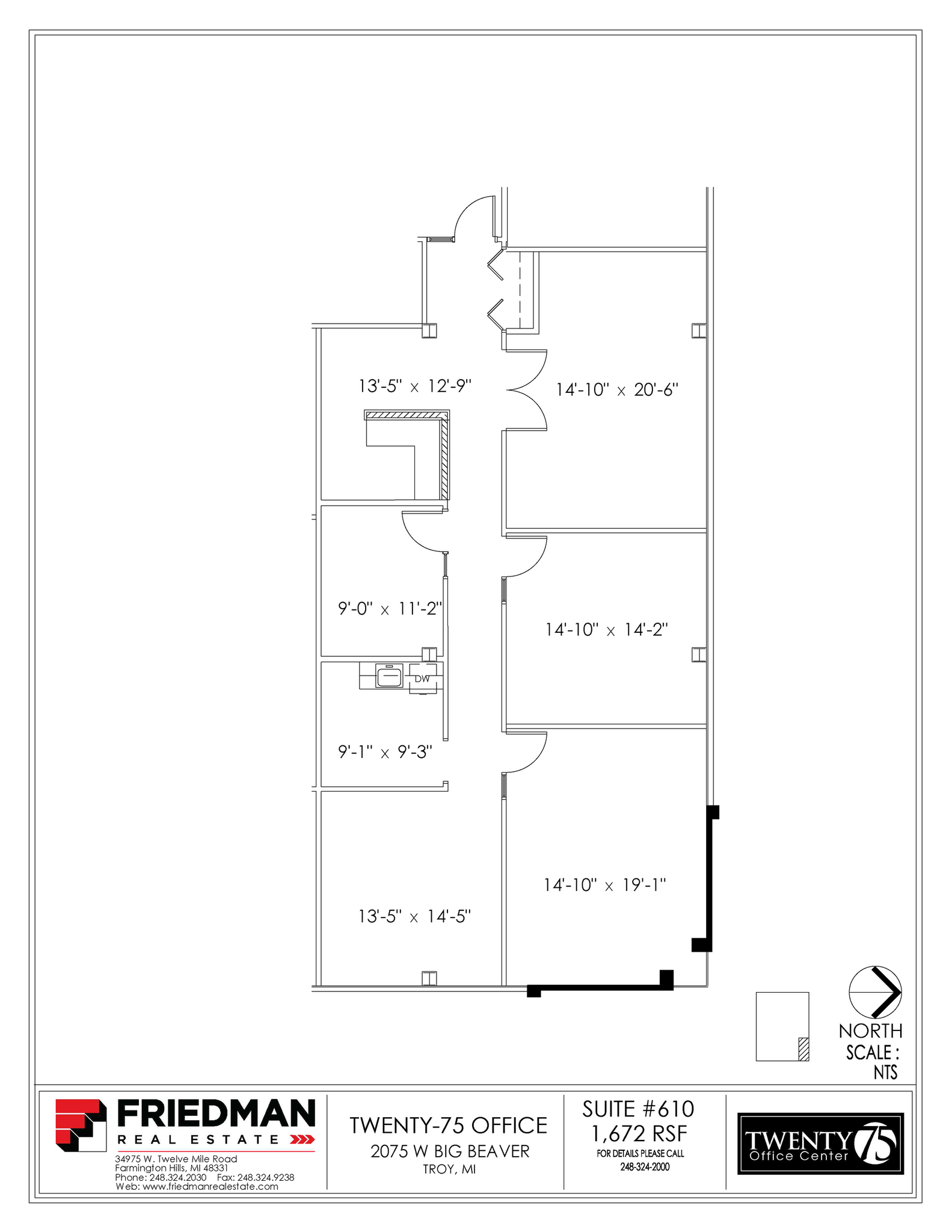 2075 W Big Beaver Rd, Troy, MI for lease Floor Plan- Image 1 of 1