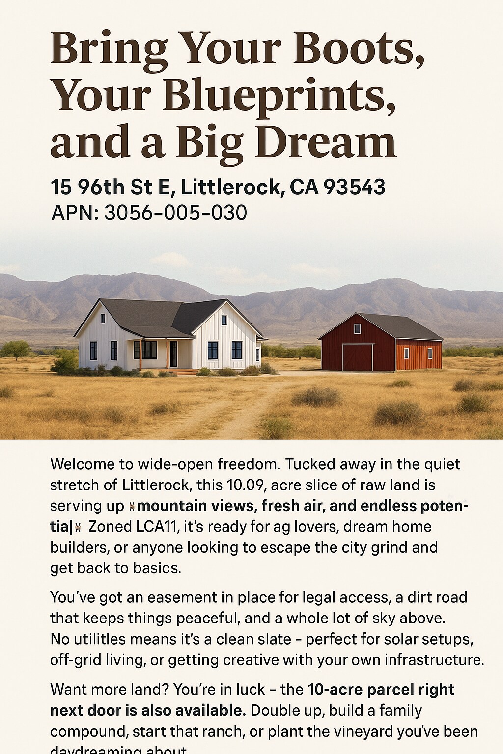 Vac/Vic X15/96 STE ave, Littlerock, CA for sale Building Photo- Image 1 of 4