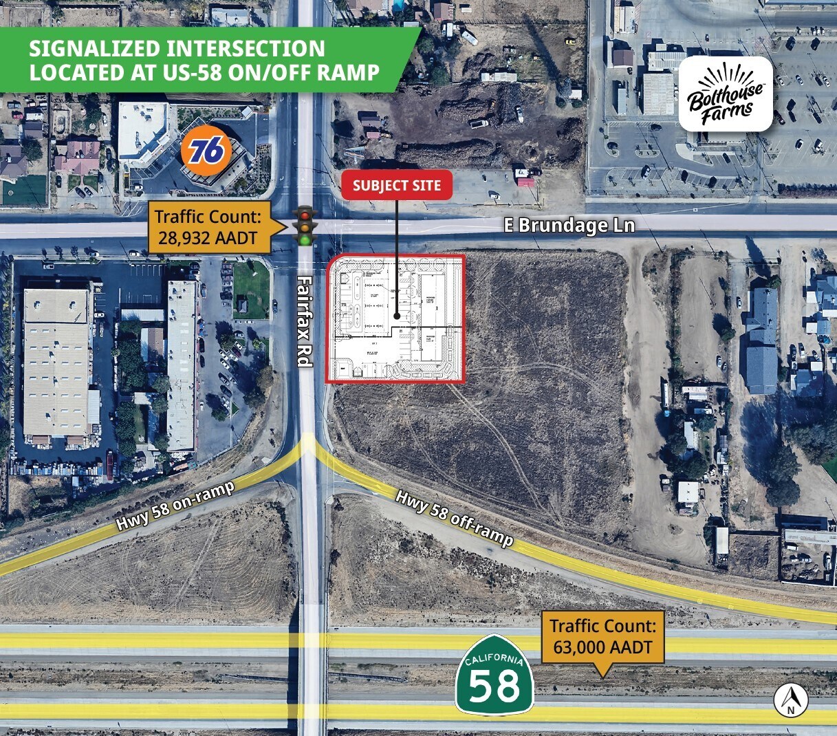 6529 E Brundage Ln, Bakersfield, CA for lease Aerial- Image 1 of 3
