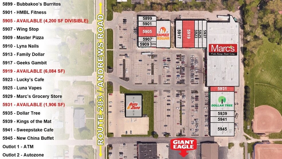 5899-5947 Andrews Rd, Mentor-on-the-Lake, OH for lease - Building Photo - Image 2 of 45