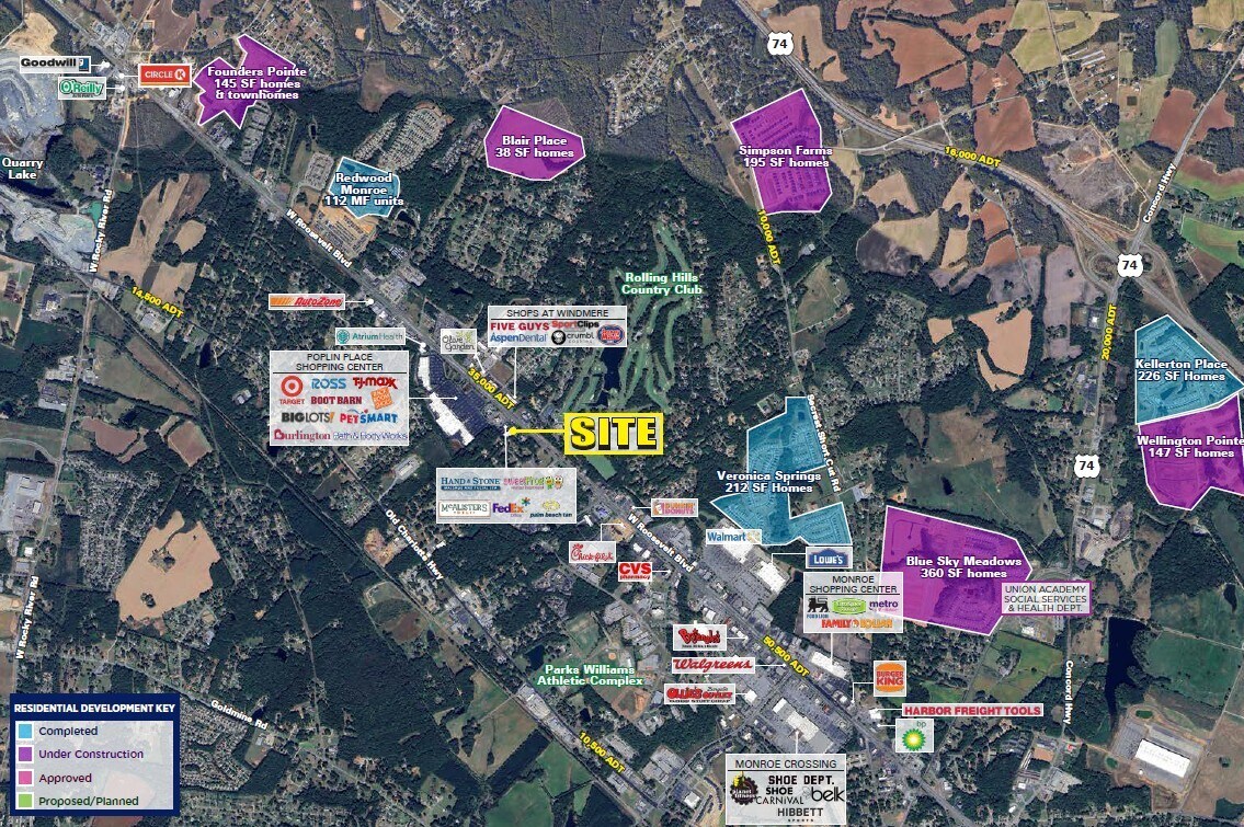 2803-2833 W Highway 74, Monroe, NC for lease Aerial- Image 1 of 4