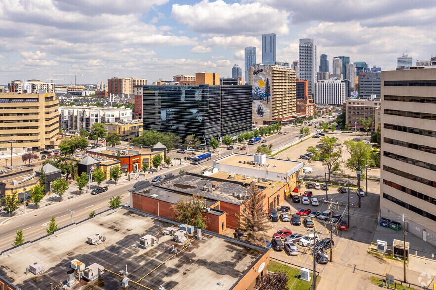 11215-11219 Jasper Ave NW, Edmonton, AB for lease - Aerial - Image 2 of 3