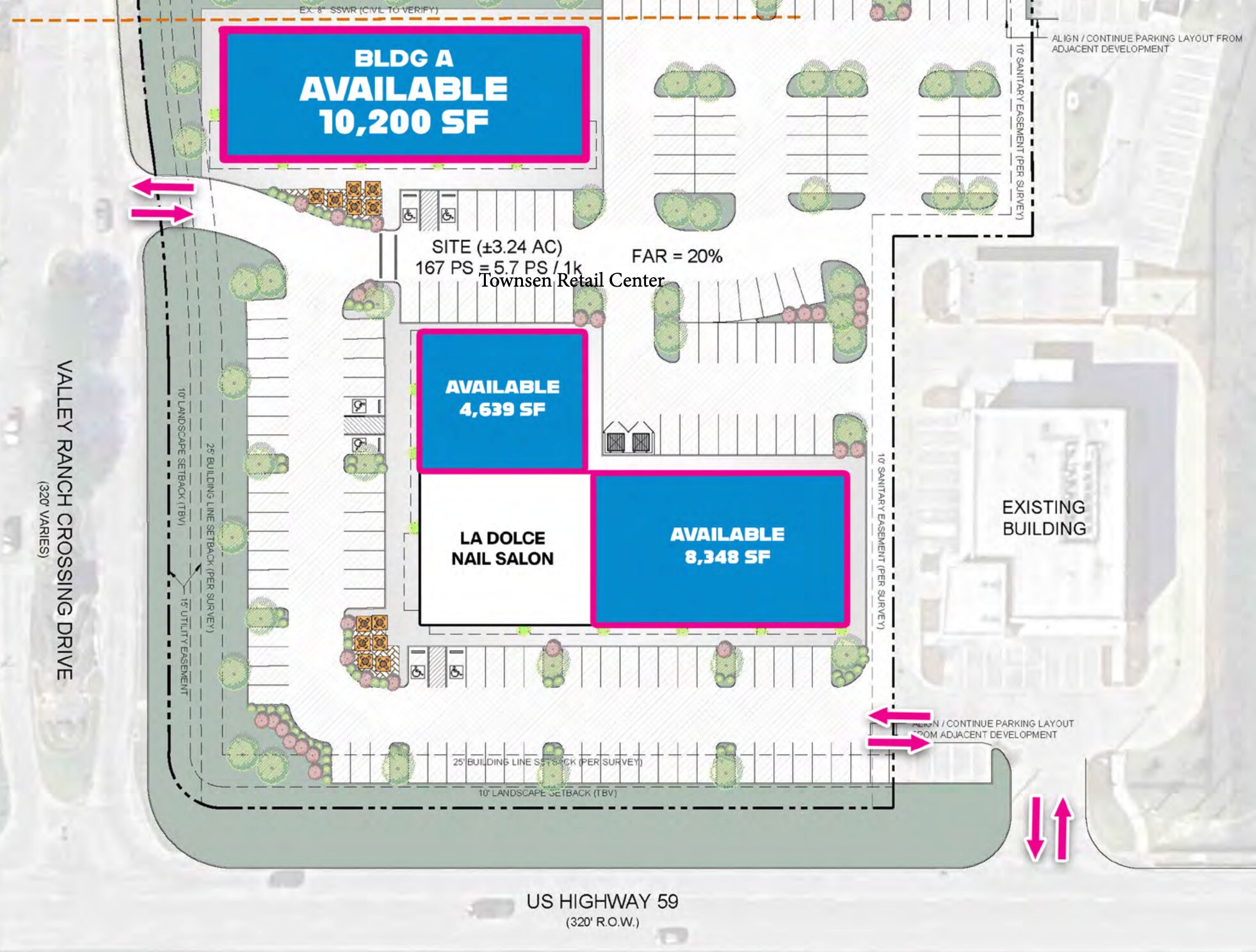 NWC I-69/US-59 & Valley Ranch Crossing Dr, Porter, TX for lease Site Plan- Image 1 of 1