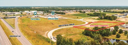 Industrial Dr, Ashland, MO - AERIAL map view