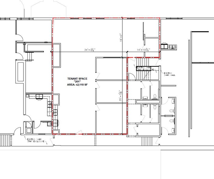 3401-3403 S Peoria Ave, Tulsa, OK for lease - Floor Plan - Image 2 of 4