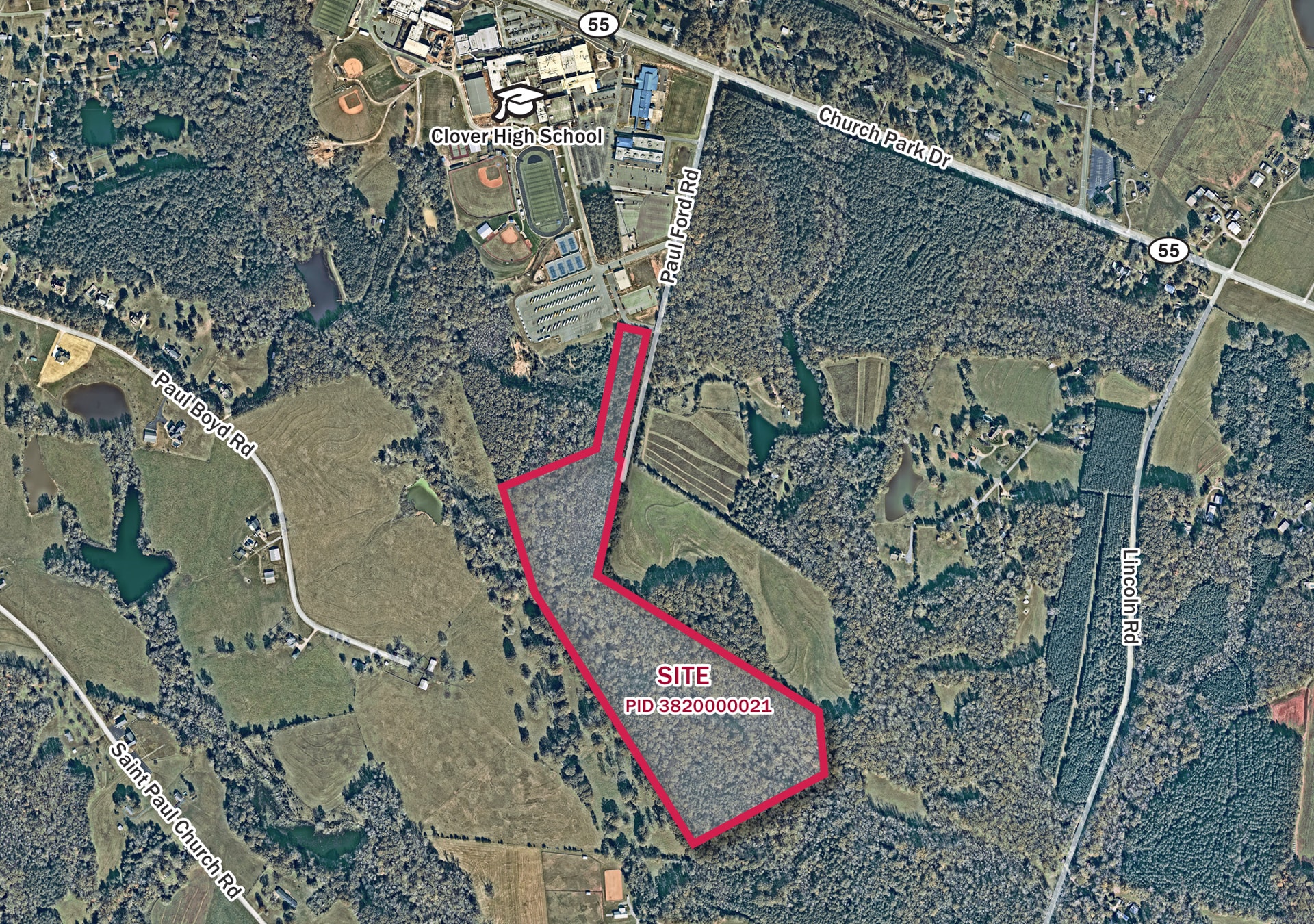 0 Paul Ford Rd, Clover, SC for sale Aerial- Image 1 of 2