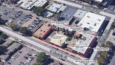 3401-3435 S Lincoln St, Englewood, CO - Aerial map view
