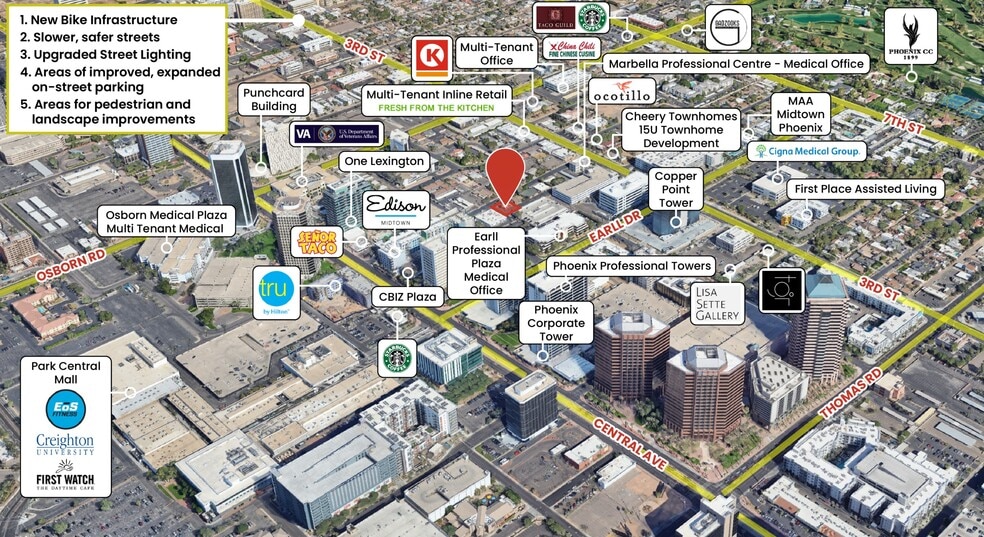 51 E Monterey Way, Phoenix, AZ for lease - Aerial - Image 3 of 25