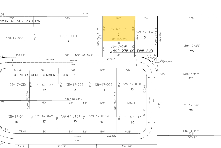 50 W Hoover Ave, Mesa, AZ for lease - Plat Map - Image 3 of 3