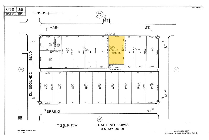 13009 S Main St, Los Angeles, CA for sale - Plat Map - Image 1 of 1