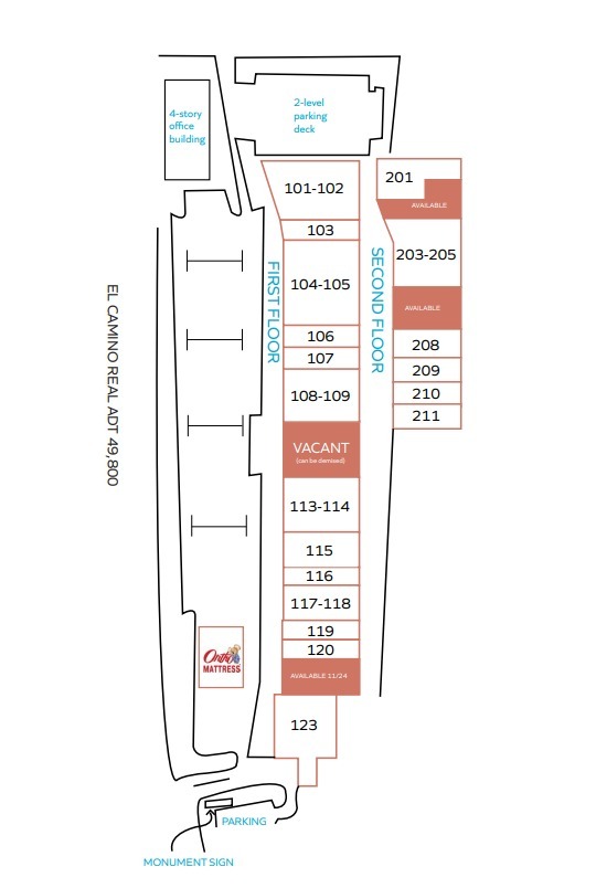 2216-2224 S El Camino Real, Oceanside, CA for lease Site Plan- Image 1 of 1