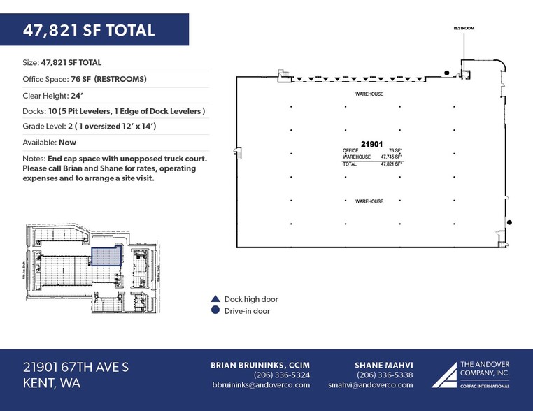 21902 64th Ave S, Kent, WA for lease - Floor Plan - Image 2 of 16