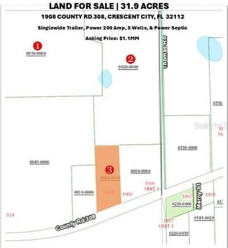More details for 1908 County Road 308, Crescent City, FL - Land for Sale