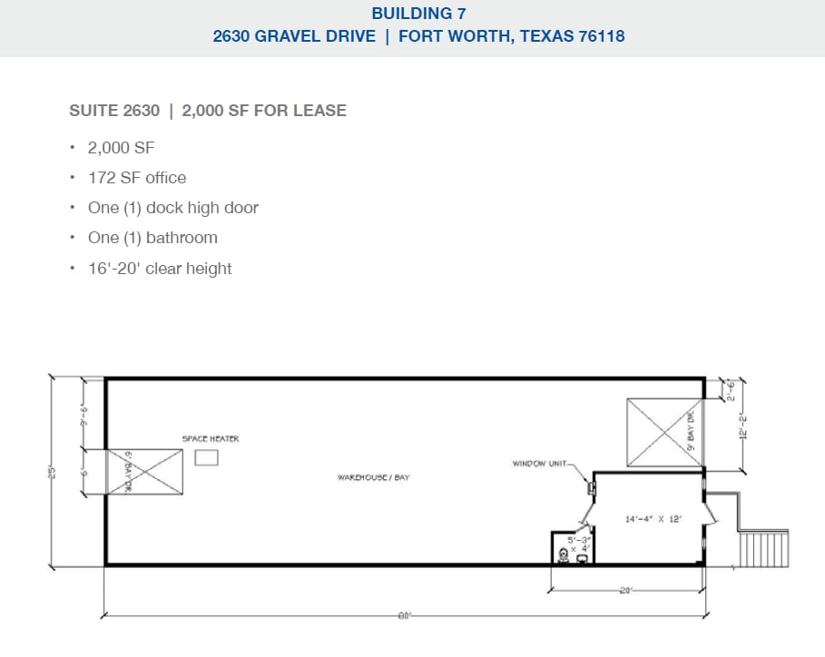 2501-2519 Gravel Dr, Fort Worth, TX for lease Floor Plan- Image 1 of 1