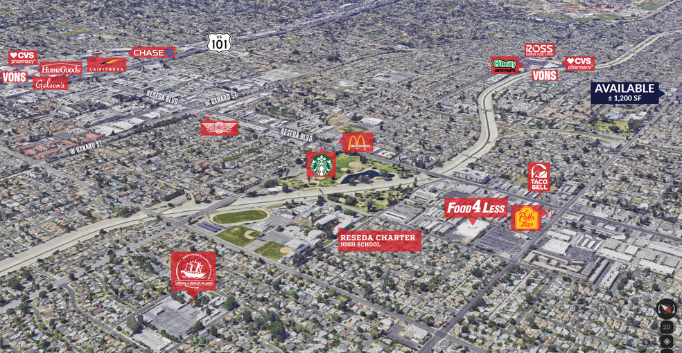 19300-19306 Vanowen St, Reseda, CA for lease - Aerial - Image 2 of 4