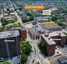 5560 Centre Ave, Pittsburgh, PA - AERIAL  map view