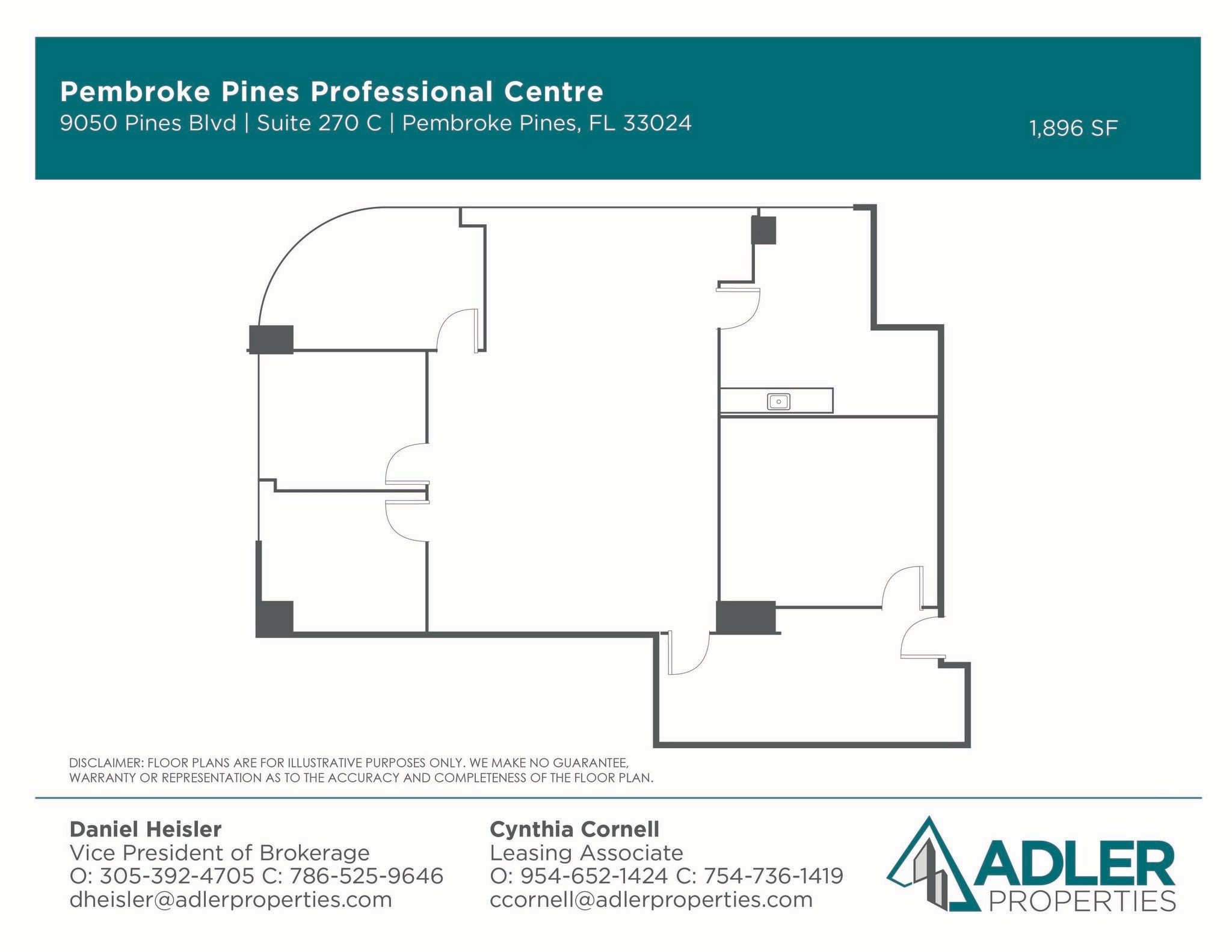 9050 Pines Blvd, Pembroke Pines, FL for lease Floor Plan- Image 1 of 2