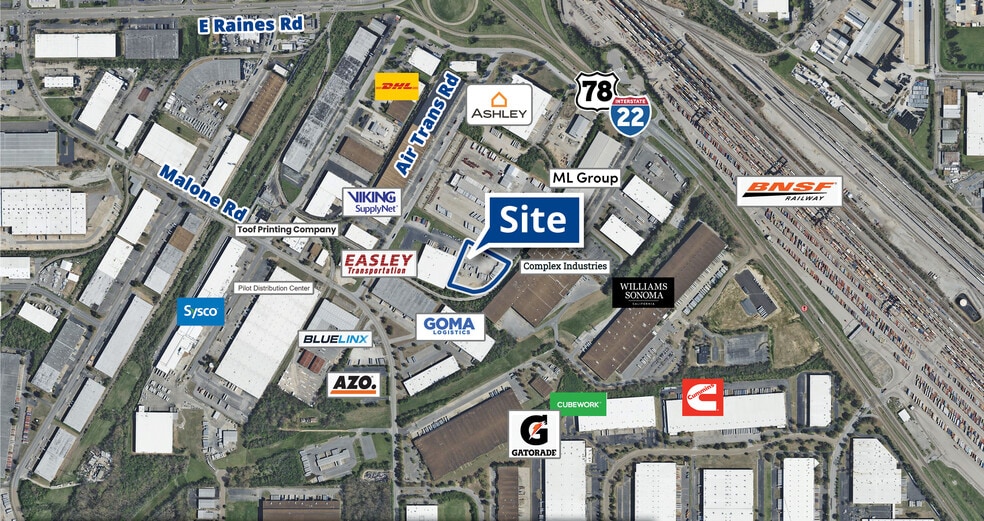 4300 Air Trans Rd, Memphis, TN for lease - Aerial - Image 2 of 3