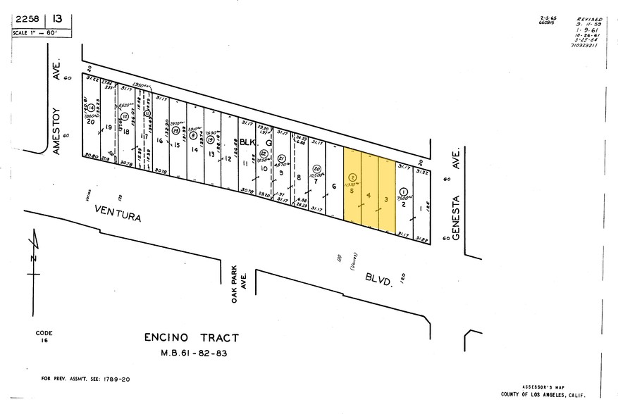 17007-17015 Ventura Blvd, Encino, CA for sale - Plat Map - Image 2 of 9