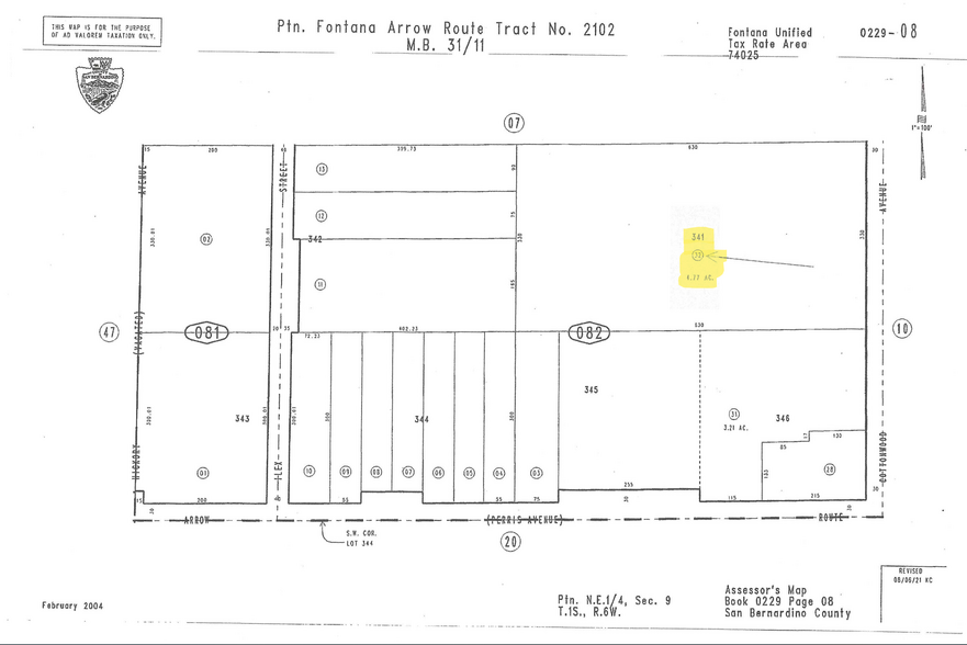 8424 Cottonwood Ave, Fontana, CA for lease - Plat Map - Image 2 of 13