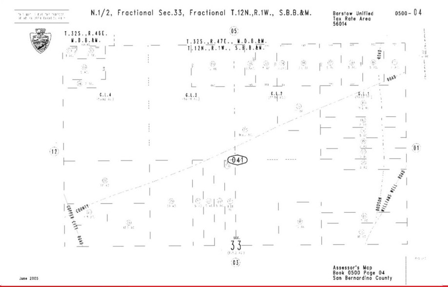 163.5 Acres Dobson Rd, Barstow, CA for sale - Plat Map - Image 1 of 1