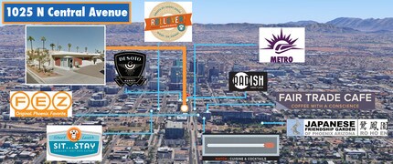 1025 N Central Ave, Phoenix, AZ - AERIAL  map view