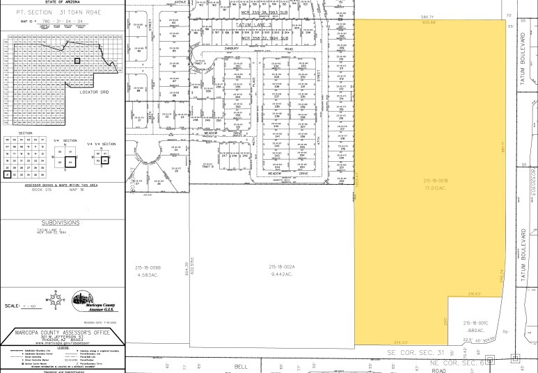 4722 E Bell Rd, Phoenix, AZ for sale - Plat Map - Image 1 of 1