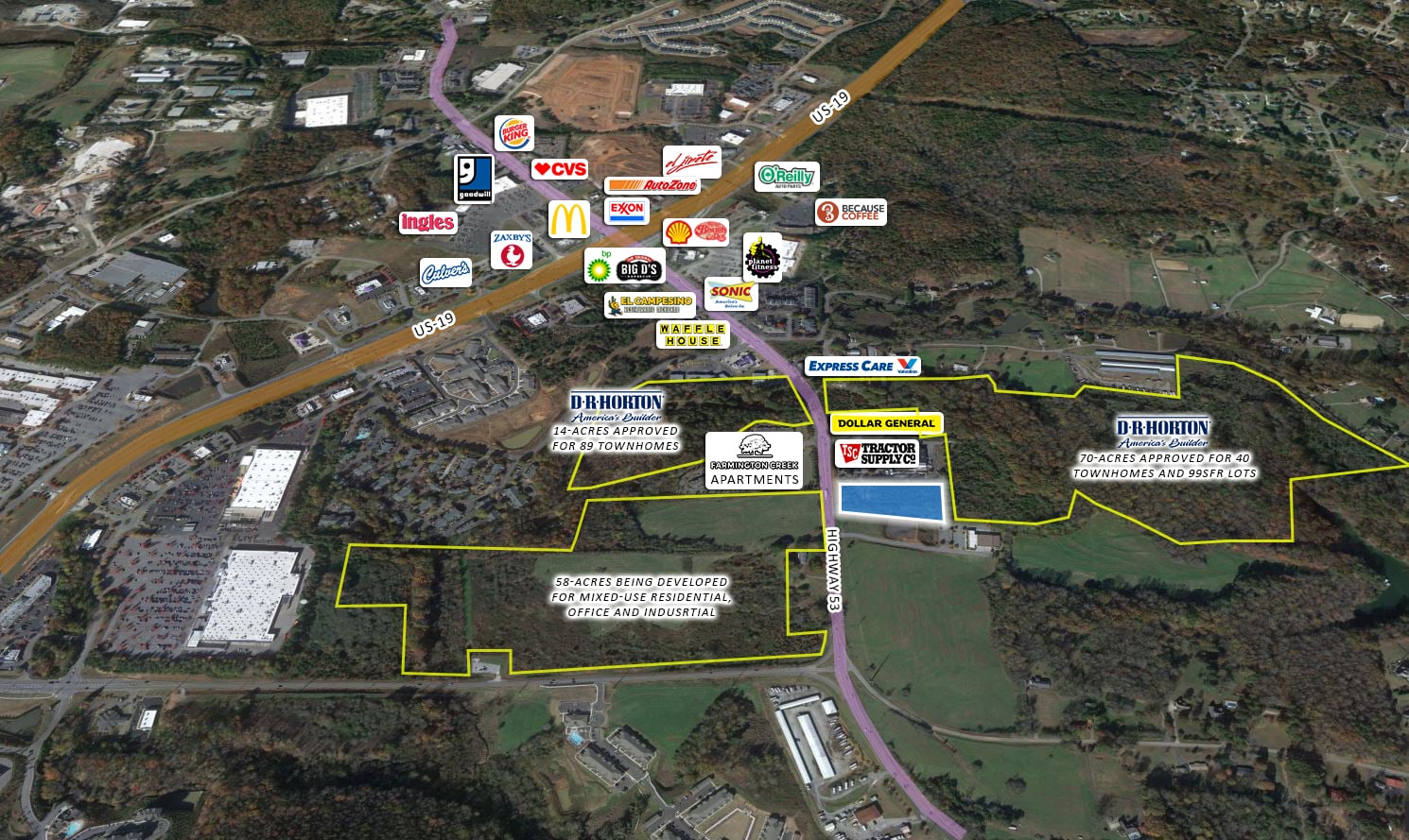 0 Highway 53, Dawsonville, GA 30534 Developed ± 3.6 Acre Site Zoned