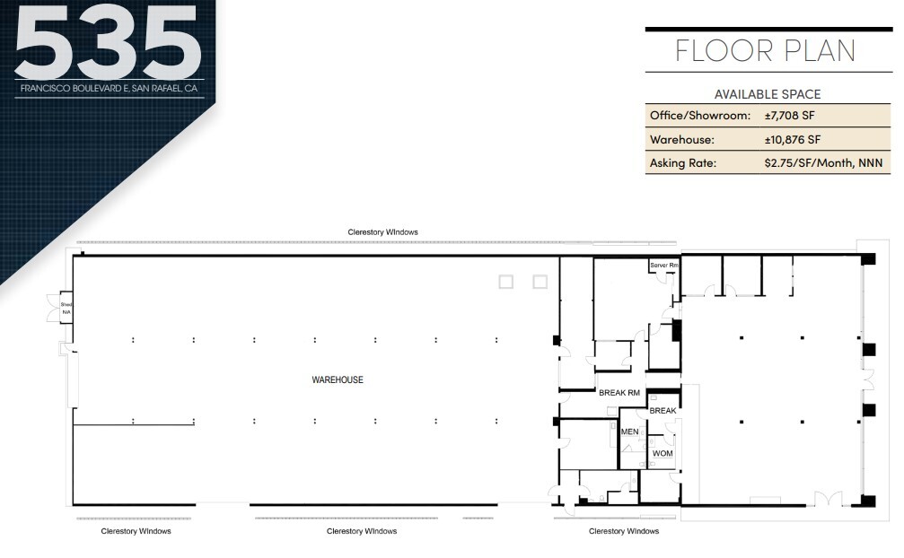 535 Francisco Blvd E, San Rafael, CA for lease Floor Plan- Image 1 of 1