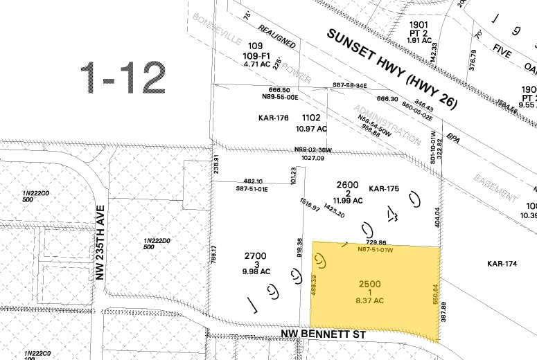 6755 NE Bennett St, Hillsboro, OR for lease - Plat Map - Image 3 of 10