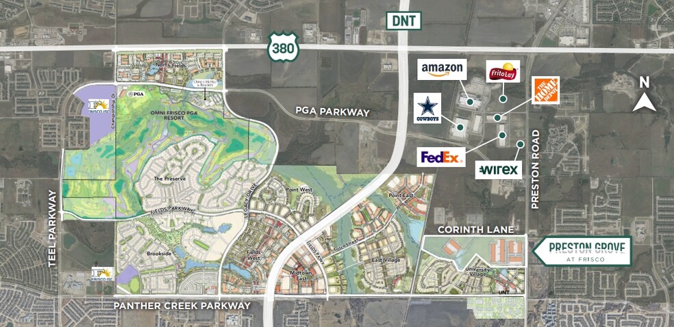 SWC Preston Rd & Corinth Ln, Frisco, TX for lease - Aerial - Image 2 of 3