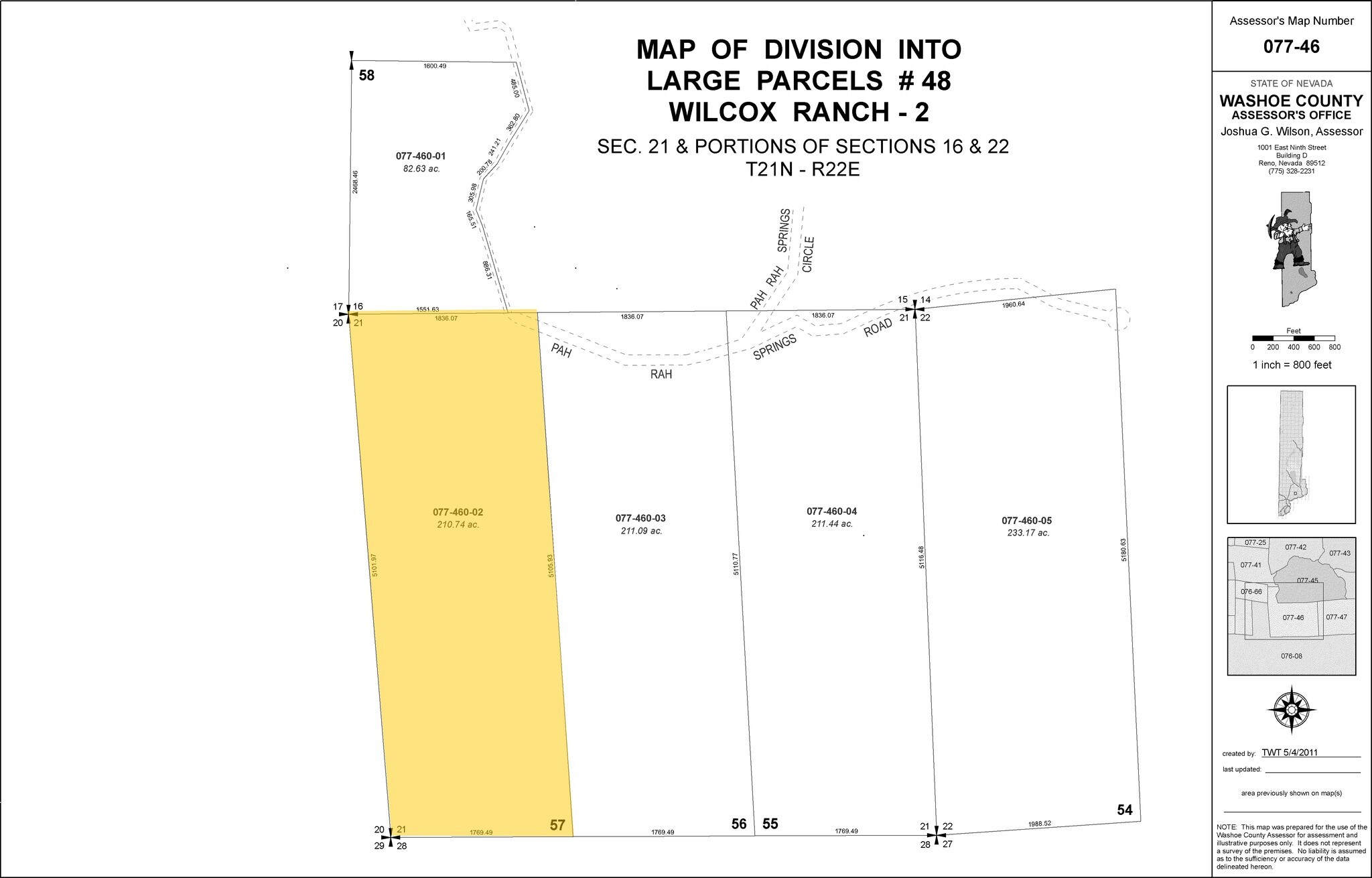 Pah Rah Springs Rd, Reno, NV for sale Plat Map- Image 1 of 1