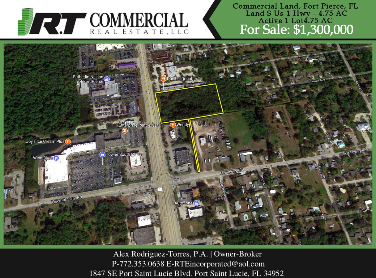 S Us1 Hwy Midway Rd, Fort Pierce, FL 34982 4.75 AC Commercial Land