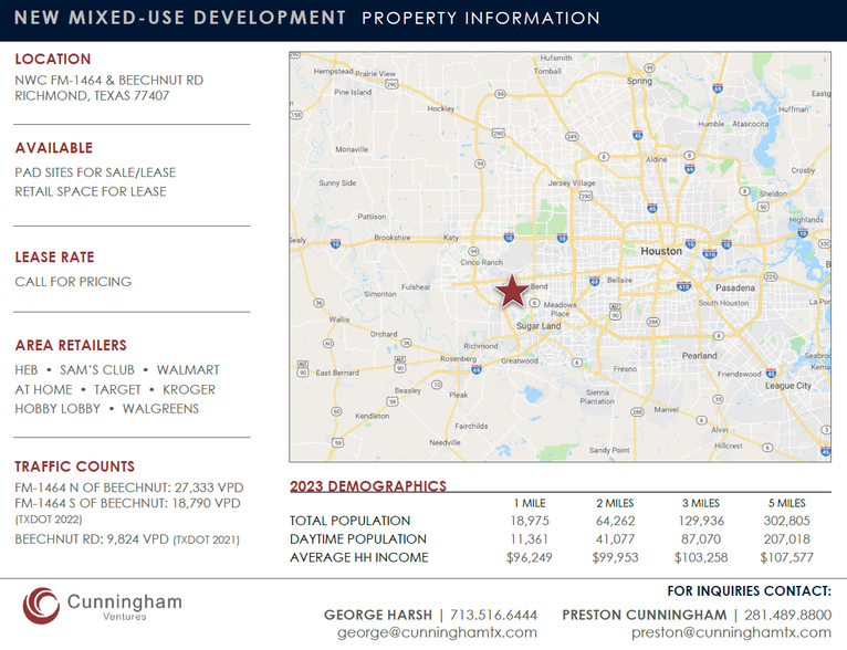 NWC of FM-1464 & Beechnut Rd, Richmond, TX for sale - Building Photo - Image 2 of 11