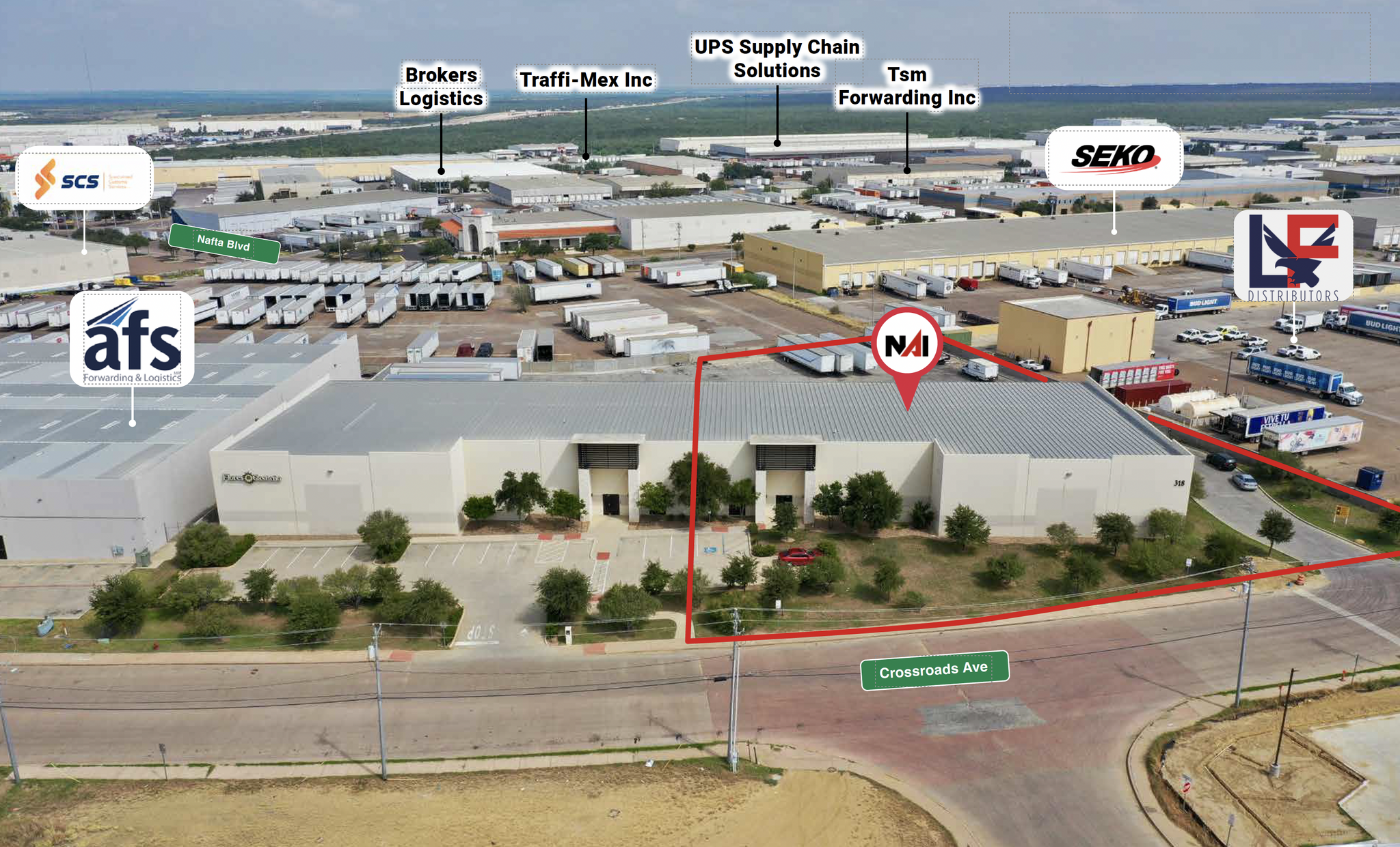 318 Crossroads St, Laredo, TX for lease Aerial- Image 1 of 6