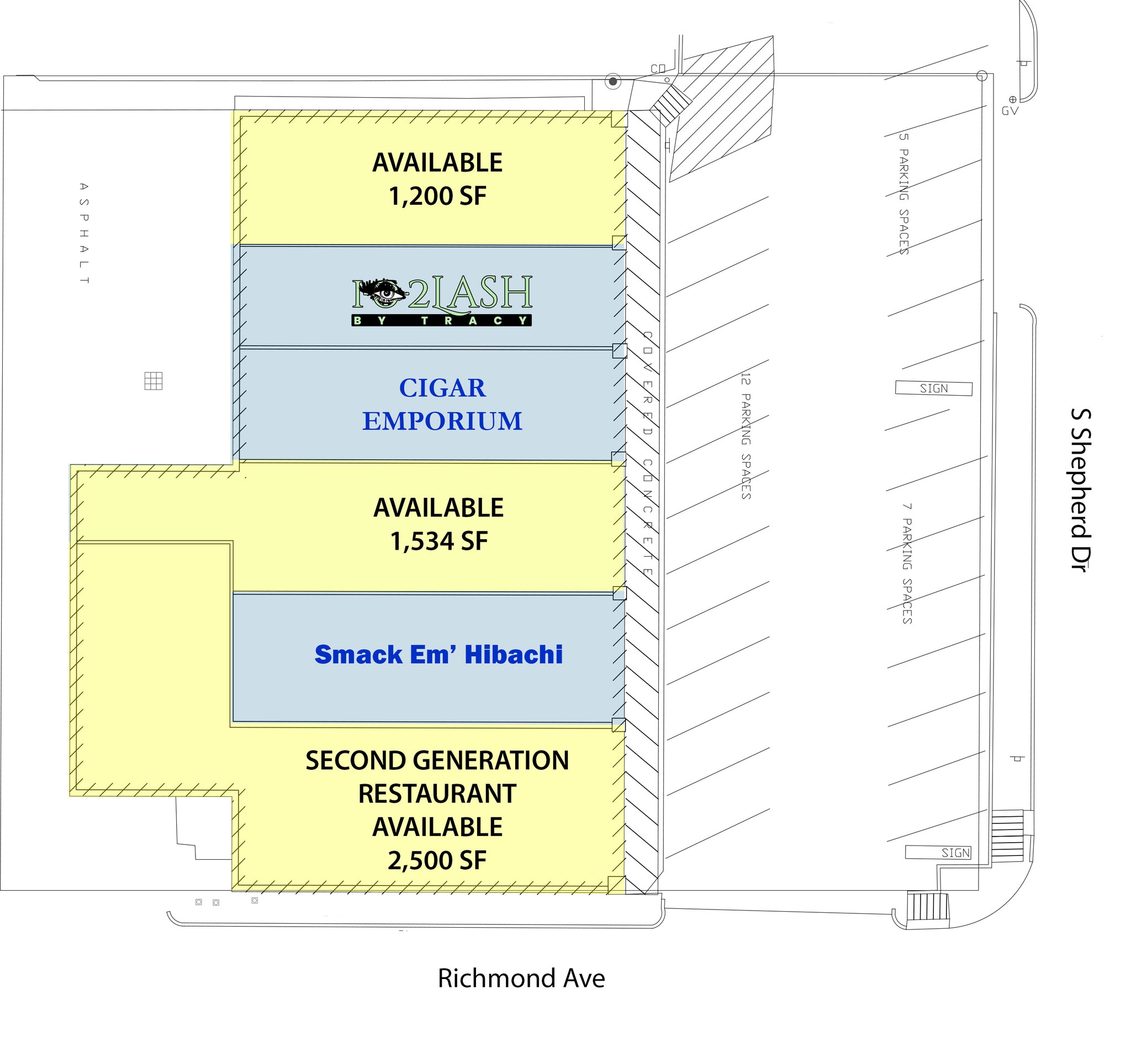 3514-3520 S Shepherd Dr, Houston, TX for lease Site Plan- Image 1 of 1