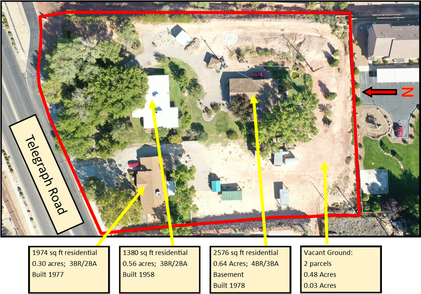 411 W Telegraph Rd, Washington, UT 84780 2 Acres Commercial Grnd Near