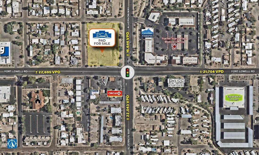 Alvernon Way & Fort Lowell Rd - NWC, Tucson, AZ for sale Aerial- Image 1 of 2