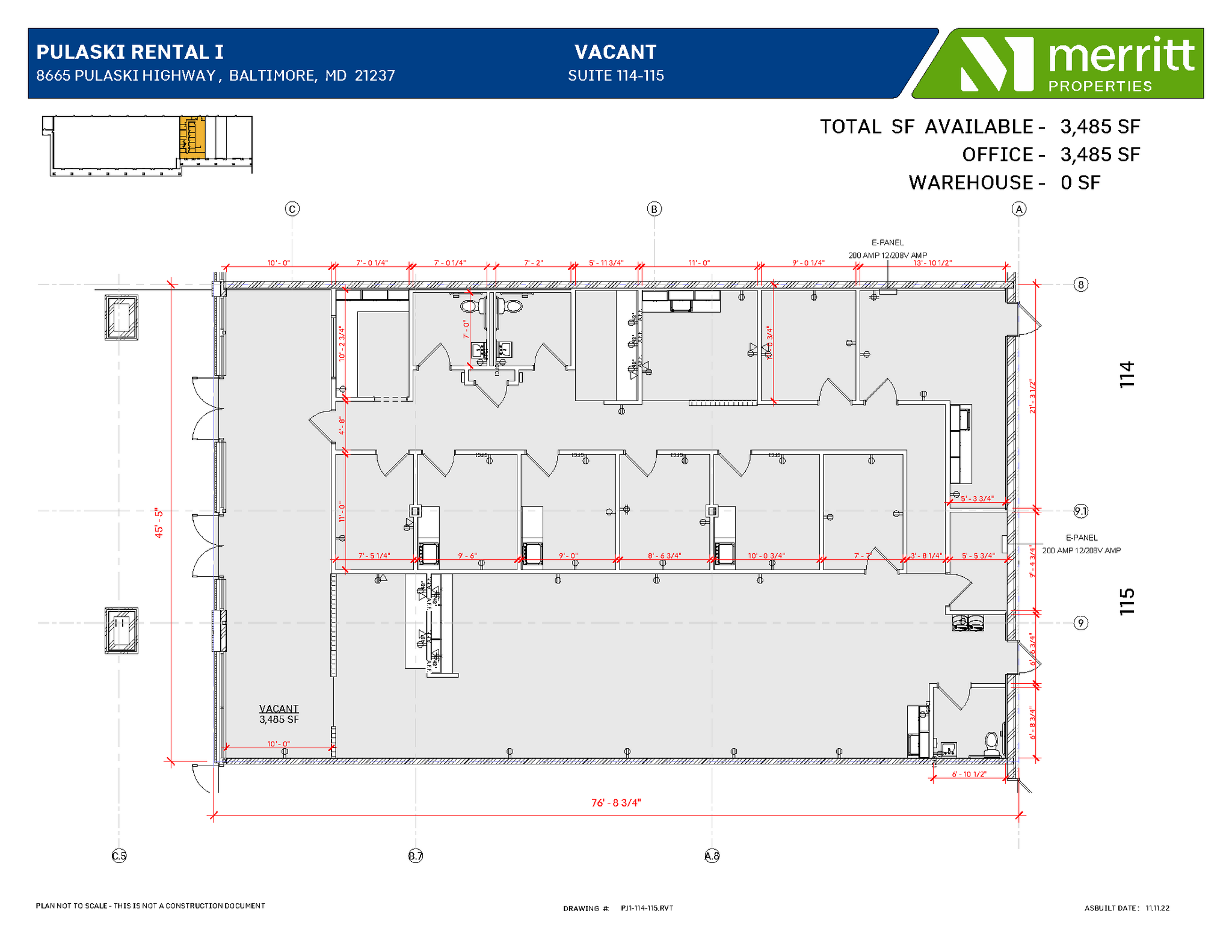 8645 Pulaski Hwy, Baltimore, MD for lease Floor Plan- Image 1 of 2